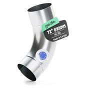 greate coude de descente galvanisé inclinaison 72° & diamètre 80 mm - coude avec manchon pour emboîtement facile - accessoire de gouttière - évacuation d'eau pluviale - coude de descente
