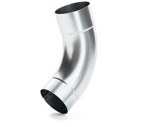 greate Coude de tuyau de descente galvanisé avec manchon pour un montage facile - Inclinaison à 72 ° et 80 mm de diamètre - Coude de tuyau comme accessoire de gouttière - Évacuation des eaux de pluie