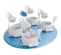 greate Douille E27 avec câble et interrupteur blanc 5 mètres | Lot de 4 - Socle ampoule avec prise max. 60W 250V - Douille interrupteur, suspension luminaire