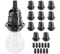 greate Douille E27 noir - ampoule 250V 60W | Lot de 12 - visser en plastique