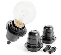 greate Douille E27 noir - ampoule 250V 60W | Lot de 3 - visser en plastique