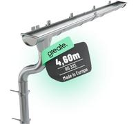 greate Kit gouttière 4,6m avec descente, galvanisé | notice montage incl. - 333 Gouttière zinc pour abri de jardin, carport etc. - facile