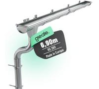 greate Kit gouttière 6,9m avec descente, galvanisé | notice montage incl. - 280 Gouttière zinc pour abri de jardin, carport etc. - facile