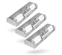 greate Lot de 3 barres lumineuses LED avec détecteur de mouvement à piles - Éclairage d'armoire LED avec détecteur de mouvement et rayonnement lumineux réglable pour armoire, escalier, etc
