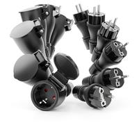 greate Lot de 6 prises mâles + 6 prises femelles Schuko étanches IP54 - Avec protection anti-torsion et anti-traction - Prises femelles 230 V, 2 pôles, 16 A et 3,7 kW