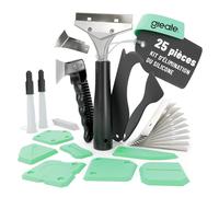 greate retire joint silicone & kit de lisseur de joints 25 pièces - coupe-joints, grattoir de joints & lisseur pour enlever & rénover joints en silicone & acrylique - enleve joint salle de bain