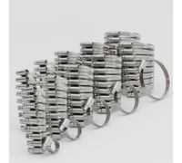 greate set de 100 collier de serrage inox - colliers de serrage réglable en acier inoxydable avec 20x chacun 8-16 mm / 16-25 mm / 25-40 mm / 32-50 mm / 50-70 mm - serre cable acier inoxydable