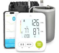 Greater Goods - Moniteur de pression artérielle Bluetooth pour un usage domestique, machine BP du bras supérieur avec bracelet large gamme, lectures numériques précises, application d'équilibre de