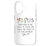 Greater is He That is in Me Christian 1 John 4:4 Bible Verse Coque pour iPhone 17