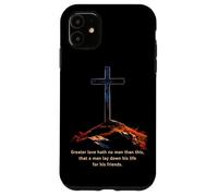 Greater Love Hath No Man Than This - John 15:13 Jesus Cross Coque pour iPhone 11