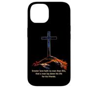 Greater Love Hath No Man Than This - John 15:13 Jesus Cross Coque pour iPhone 14