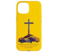 Greater Love Hath No Man Than This - John 15:13 Jesus Cross Coque pour iPhone 15