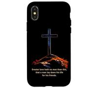 Greater Love Hath No Man Than This - John 15:13 Jesus Cross Coque pour iPhone X/XS