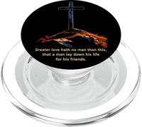 Greater Love Hath No Man Than This - John 15:13 Jesus Cross PopSockets PopGrip pour MagSafe
