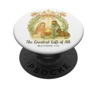 Greatest Gifts of All Nativity Matthew 1:21 Christmas PopSockets PopGrip Adhésif