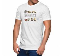GREATFITS Funny Lord of The Cats LOTR Parody Blanc T-Shirt à col en V pour Homme