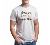 GREATFITS Funny Lord of The Cats LOTR Parody T-Shirt Blanc pour Les Hommes