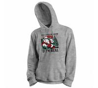 GREATFITS Sweat à capuche unisexe Ask Your Mom If I'm Real, gris, XL