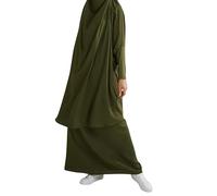 Greatfool Jilbeb femme musulmane - Jilbab femme couvrante et opaque pouvant se porter comme une abaya ou une djellaba - Vert