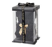 GreatGift® - Ours roses noires 25 cm + 75 pétales de rose - dans un emballage de luxe -Rose Bear - Noir - Cadeau romantique - Valentine - Cadeau pour elle (Noir)