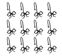 GREATRICH Lot de 12 Crochet Rideau Douche, Crochet de Tringle à Rideaux, Anneaux Rideaux, Crochets Métalliques Décoratifs pour Rideau de Douche, Design Nœud 3D, Anti-Rouille et Résistant à l'Humidité