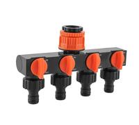 GREATRICH Matériel d'arrosage pour jardin, Pièces et raccords de tuyau d'arrosage, Raccord tuyau d'arrosage, Distributeur 4 Voies Robinet Extérieur avec Arrêts Individuels pour Arrosage Jardin, Nettoy