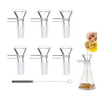 GREATRICH Pipe en Verre, 6 Pièces Bong en Verre 14mm, Accessoires Bong avec Brosse de Nettoyage, Bruleur à Huile en Verre Épais, Tête de Bong pour Bongs et Pipes à Eau