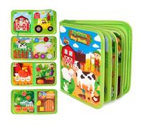 GREATRICH Planche d'Activités Montessori 20 en 1 - Busy Board Ferme Livre Occupé Sensoriel pour Enfants 1 2 3 Ans - Jouet Éducatif Préscolaire de Voyage Tout-Petit