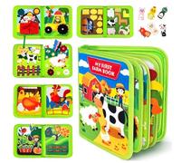 GREATRICH Planche d'Activités Montessori 20 en 1, Busy Board Montessori âge 1 an Ferme, Livre Montessori 0-3 Ans Occupé Sensoriel pour Enfants, Jouet Éducatif Préscolaire de Voyage Tout-Petit