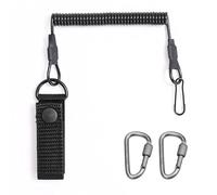 GREATRICH Sangle Tactique élastique avec Connecteurs, Dragonne téléphone Portable, Mousqueton inox, Mousqueton Tactique, Accessoire de fixation et de portage, Pour escalade, Extensible 30-140 cm