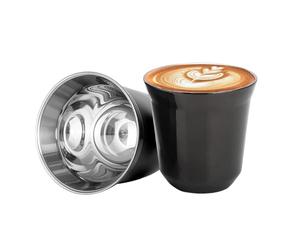 GREATRICH Set de 2 Tasses à Expresso en Acier Inoxydable 304, 80 ml Tasse a Cafe Expresso Double Paroi, Tasse Café Inox Isotherme, Sans BPA, pour Maison, Bureau, Voyage et Cadeau