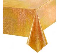 GREATRIL Nappe Doré Anniversaire - Nouvel an Nappe Rectangulaire Foil Brillant Jetable Fête Décoration pour New Year 2026 Disco Hollywood Anniversaire Retraite Décoration