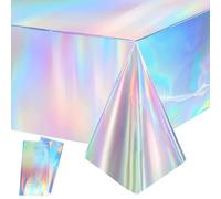 GREATRIL Nappe Irisant Anniversaire - Nappe Rectangulaire Foil Brillant Jetable Fête Décoration pour Sirène Congelé Monde sous Marin Décoration