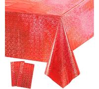 GREATRIL Nappe Rouge Anniversaire - Nappe Rectangulaire Foil Brillant Jetable Fête Décoration pour Circus Spiderman Ladybug Las Vegas Foraine Saint Valentin Vampires Décoration
