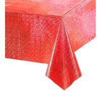 GREATRIL Nappe Rouge Anniversaire - Nappe Rectangulaire Foil Brillant Jetable Fête Décoration pour Circus Spiderman Ladybug Las Vegas Foraine Saint Valentin Vampires Décoration