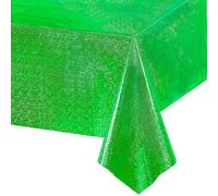 GREATRIL Nappe Vert Anniversaire Paillette - Nappe Jetable Foil Brillant Fête Décoration pour Crafts Game Dinosaure Tropical Jungle Hawaii Garcon Saint Patrick Foot Décoration