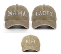 GreatRise Casquette de baseball en coton brodée amusante pour maman papa mini parent-enfant casquette de baseball réglable protection solaire casquette assortie casquette de famille casquette d'été