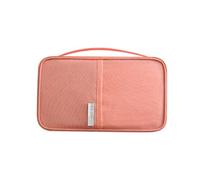 GreatRise Étui de passeport étanche pour passeport familial - Organiseur de passeport - Pour homme et femme - Pour cartes d'identité, billets, argent, cartes - Orange et rose - Petit format