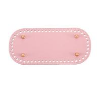 GreatRise Fond de sac en cuir synthétique - 22 x 10 cm - Avec trous - Ovale - Crochet - Fond de panier - En cuir synthétique - Pour sacs de bricolage, sacs à tricot, sacs à crochet - Rose - 1 pièce