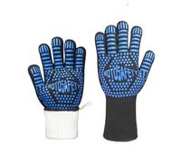 GreatRise Gants de barbecue résistants à la chaleur jusqu'à 500 °C - En aramide ignifuge - Antidérapants - Gants de cuisine - Gants de cuisine pour barbecue, cuisson, pâtisserie - Bleu