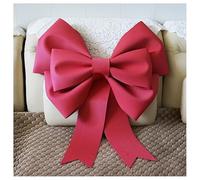 GreatRise Grandes Boucles Nœud Géant Nœud de Noël Décoration de Sapin de Noël Décoration Pendue Nœud Cadeau Nœud de Voiture pour Arbre de Noël Cheminée Porte d’Entrée Mariage Fête Décoration Rouge