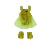 GreatRise Jupe moelleuse pour bébé fille avec jambières Tenue en peluche Body mon monstre vert Costume Tenue de Noël pour Noël Halloween Carnaval Halloween Fête costumée Style 1 S