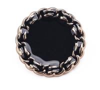 GreatRise Lot de 10 boutons ronds en métal à coudre - Vintage - Boutons de couture élégants avec tige - Boutons en métal - Pour travaux manuels, costumes, chemises, manteaux, pulls - Noir #2 - 20 mm