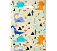 GreatRise Lot de 10 sacs cadeaux pour anniversaire d'enfant, 17 x 25 cm, avec motif dinosaure, Pâques, cookies, petits cadeaux pour fête, Noël, mariage, jaune