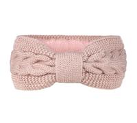 GreatRise Lot de 2 bandeaux en tricot pour hiver/printemps/automne - Doublure en polaire élastique - Cache-oreilles tricotés - Large bandeau de sport pour le jogging, la course, le vélo - Rose
