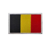 GreatRise Lot de 2 écussons de drapeau de la Belgique - Insigne militaire - 8 × 5 cm - Crochet et boucle - Drapeau européen - Écusson brodé multicolore - Patch autocollant pour vêtements, sac à dos,