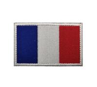 GreatRise Lot de 2 écussons de drapeau de la France - Écusson militaire - 8 × 5 cm - Crochet et boucle - Drapeau européen - Écusson brodé multicolore - Patch autocollant pour vêtements, sac à dos,