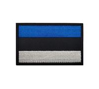 GreatRise Lot de 2 écussons de drapeau de l'Estonie - Insigne militaire - 8 × 5 cm - Crochet et boucle - Drapeau européen brodé - Multicolore - Patch autocollant pour vêtements, sac à dos, uniformes,