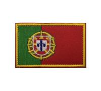GreatRise Lot de 2 écussons drapeau du Portugal - Insigne militaire - 8 × 5 cm - Crochet et boucle - Drapeau européen - Multicolore - Autocollant - Pour vêtements, sac à dos, uniformes, gilet, veste