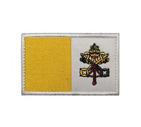 GreatRise Lot de 2 écussons du drapeau du Vatican - Insigne militaire - 8 × 5 cm - Crochet et boucle - Drapeau européen brodé - Multicolore - Patch autocollant pour vêtements, sac à dos, uniformes,